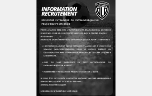 RECRUTEMENT ENTRAÎNEUR SENIORS B 2024/2025 (13 MARS)