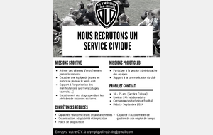 LE CLUB RECHERCHE UN 2EME SERVICE CIVIQUE (4 JUILLET)