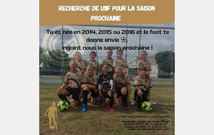 RECHERCHE JOUEUSES U11F GFOF (12 JUILLET)