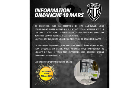 INFORMATION MATCH SENIORS A (8 MARS)