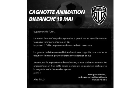 CAGNOTTE ANIMATION DIMANCHE 19 MAI (8 MAI)
