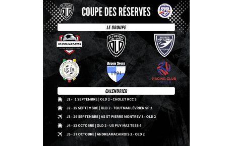 TIRAGE COUPE DES RÉSERVES SENIORS B (24 AOÛT)