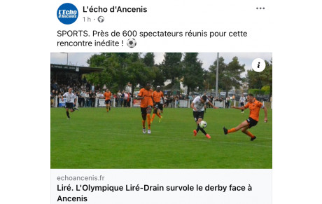 ARTICLE L'ECHO D'ANCENIS : CHAMPIONNAT R2 (26 SEPTEMBRE)