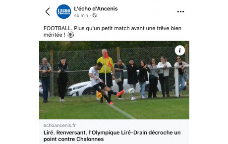 ARTICLE L'ECHO D'ANCENIS : CHAMPIONNAT R2 (12 DÉCEMBRE)