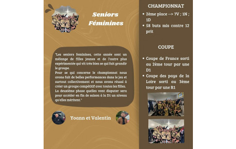 GFOF BILAN MI-SAISON SENIORS/U18F (6 JANVIER)