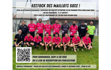 VENTE DES MAILLOTS ROSE (15 JANVIER)