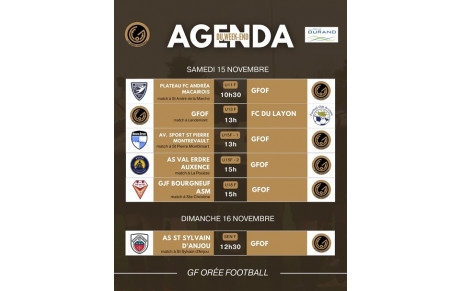 ⚫🩷 AGENDA DU WEEK-END GFOF 🩷⚫