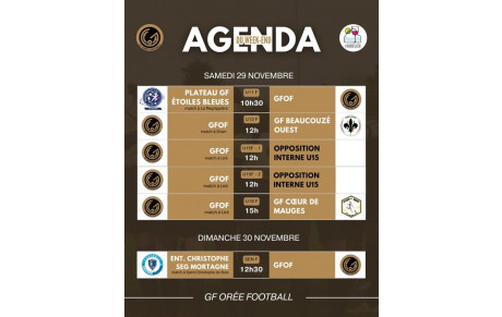 ⚫🩷 AGENDA DU WEEK-END GFOF 🩷⚫