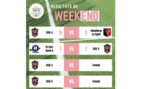 🩷 RÉSULTATS DU WEEK-END ⚫